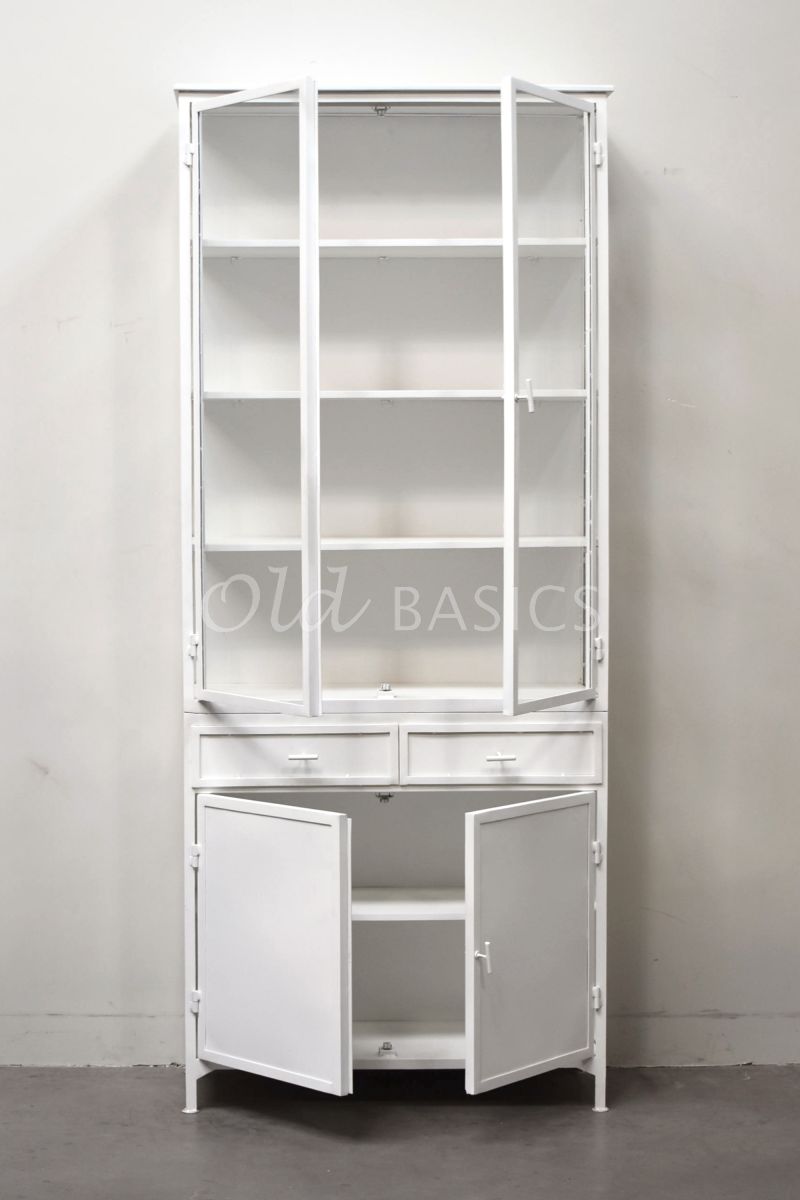 Detail van Apothekerskast Ivar Ladre Blanc, wit, materiaal staal